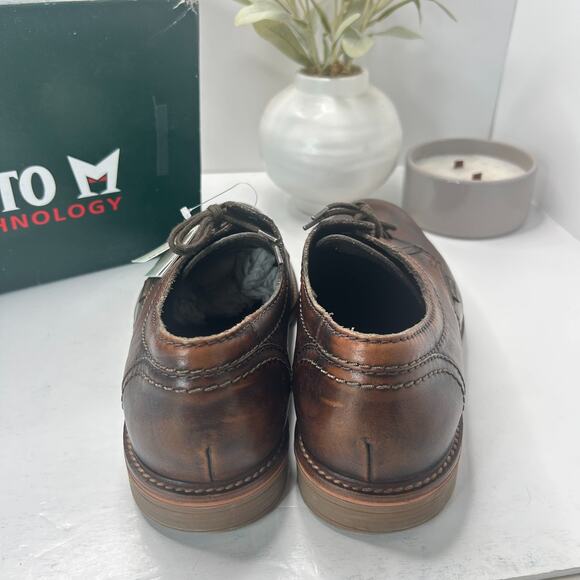 Mephisto Waino Leather Derby Shoes Lace Up Dark Brown Men 9 Tried On Comfort - Picture 4 of 10